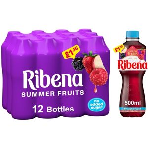 Ribena Summer Fruits No Added Sugar Fruit Juice 500ml (Pack Of 12) Ribena Summer Fruits No Added Sugar Fruit Juice 500ml (Pack Of 12)
