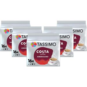 Tassimo Costa Americano Coffee Pods X16 (Pack Of 5, Total 80 Drinks) Tassimo Costa Americano Coffee Pods X16 (Pack Of 5, Total 80 Drinks)