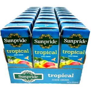 Sunpride Tropical Juice Drink, 24 X 250ml - Passion Fruit, Orange, Apple & Lime Sunpride Tropical Juice Drink, 24 X 250ml - Passion Fruit, Orange, Apple & Lime
