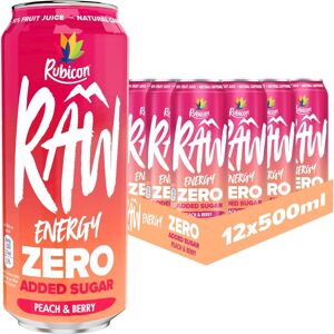 Rubicon Raw 12 Pack Peach & Berry 500ml Energy Drink Zero Added Sugar + 10% Fru Rubicon Raw 12 Pack Peach & Berry 500ml Energy Drink Zero Added Sugar + 10% Fru
