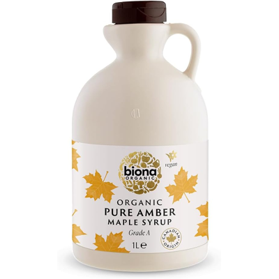 Biona Organic Maple Syrup 1l - Amber, Grade A - Pure Canadian Biona Organic Maple Syrup 1l - Amber, Grade A - Pure Canadian