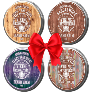Viking Beard Balm - 4 X 28 G Variety Pack - Sandalwood, Pine & Cedar, Bay Rum, Clary Sa Viking Beard Balm - 4 X 28 G Variety Pack - Sandalwood, Pine & Cedar, Bay Rum, Clary Sa