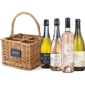 Adnams 4 Bottle Wicker Wine Carrier With Prosecco, Rosé & Burgundy Adnams 4 Bottle Wicker Wine Carrier With Prosecco, Rosé & Burgundy