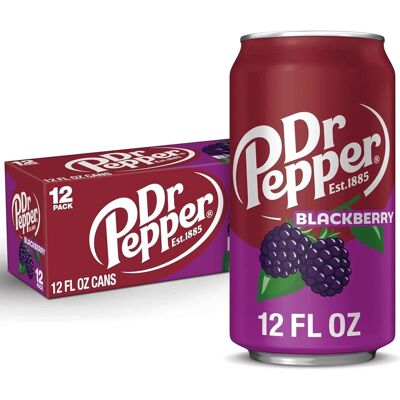 Dr Pepper Blackberry Soda, 24 X 355ml Cans - American-Style Soft Drink Dr Pepper Blackberry Soda, 24 X 355ml Cans - American-Style Soft Drink