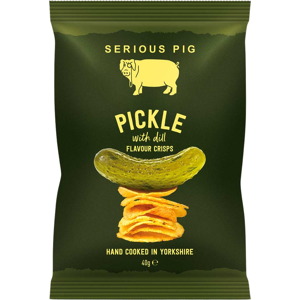 Serious Pig Crisps - Pickle With Dill 1 X 24 X 40g Serious Pig Crisps - Pickle With Dill 1 X 24 X 40g