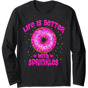 Sweets Lover Gift Ideas All Ages Life Is Better With Sprinkles Pink Donut Sweets Lover Long Sleeve T-Shirt Sweets Lover Gift Ideas All Ages Life Is Better With Sprinkles Pink Donut Sweets Lover Long Sleeve T-Shirt