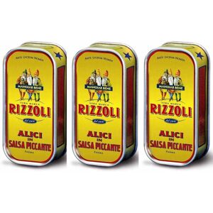 Alici In Salsa Piccante Alici Rizzoli (Tre Gobbetti) Fillets Of Anchovies In Spicy Sauce 3 Boxes Of 90 Alici In Salsa Piccante Alici Rizzoli (Tre Gobbetti) Fillets Of Anchovies In Spicy Sauce 3 Boxes Of 90
