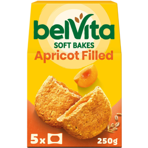 Belvita Soft Bakes Breakfast Apricot Filled Biscuits (5x250g) - 10 Pack. Belvita Soft Bakes Breakfast Apricot Filled Biscuits (5x250g) - 10 Pack.