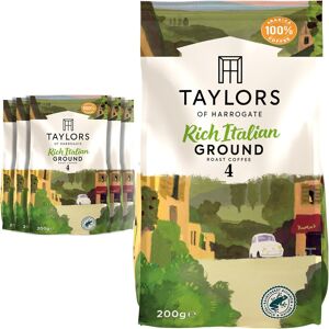 Taylors Of Harrogate Rich Italian Ground Coffee, 200 G (Pack Of 6 - Total 1.2kg Taylors Of Harrogate Rich Italian Ground Coffee, 200 G (Pack Of 6 - Total 1.2kg