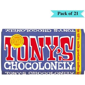 Tonys Chocolonely 42% Milk Pretzel Toffee Choc Bar - Pack Of 21 (90g Each) Tonys Chocolonely 42% Milk Pretzel Toffee Choc Bar - Pack Of 21 (90g Each)