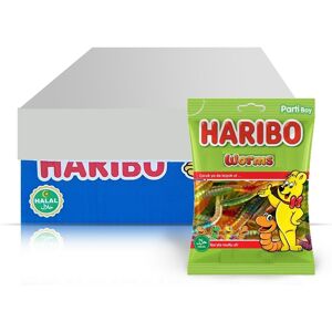New Haribo Worms Halal Gummies Soft Chewy Fruity Sweets - Full Box Of 30x100g New Haribo Worms Halal Gummies Soft Chewy Fruity Sweets - Full Box Of 30x100g