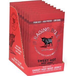 Raging Bull 280g Sweet Hot Beef Jerky - 10 X 28g Pack - High Protein Snacks - G Raging Bull 280g Sweet Hot Beef Jerky - 10 X 28g Pack - High Protein Snacks - G