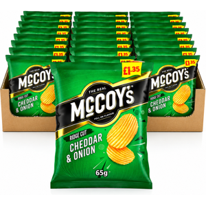 Mccoy'S Cheddar & Onion Crisps 65g X 20 Only 26.99 Long Expiry Mccoy'S Cheddar & Onion Crisps 65g X 20 Only 26.99 Long Expiry
