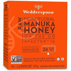 Wedderspoon 100% Raw Manuka Honey On The Go 120g 24 Servings - 4 Pack Wedderspoon 100% Raw Manuka Honey On The Go 120g 24 Servings - 4 Pack