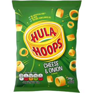 Hula Hoops Cheese & Onion Crisps 32 X 34g Bags – New Box – Free Uk Delivery Hula Hoops Cheese & Onion Crisps 32 X 34g Bags – New Box – Free Uk Delivery