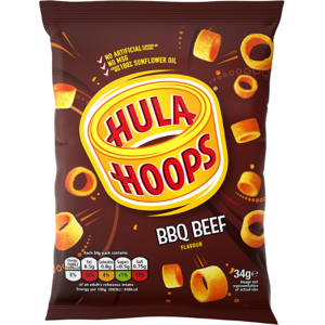 Hula Hoops Bbq Beef Crisps 32 X 34g Bags – New Box – Free Uk Delivery Hula Hoops Bbq Beef Crisps 32 X 34g Bags – New Box – Free Uk Delivery