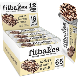 Fit Bakes Fitbakes : 65 Calories Cookies & Cream Mini Bars 12x19g Diabetic Chocolate Keto Fit Bakes Fitbakes : 65 Calories Cookies & Cream Mini Bars 12x19g Diabetic Chocolate Keto