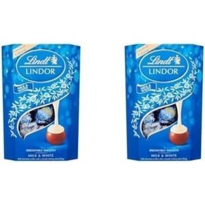 Lindt Lindor Milk & White Chocolate Truffles Box Approx 16truffles 200gpack Of 2 Lindt Lindor Milk & White Chocolate Truffles Box Approx 16truffles 200gpack Of 2