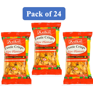 Asiko Exotic Crisps Ripe Plantain Mild Chilli - 75g (Pack Of 24) Asiko Exotic Crisps Ripe Plantain Mild Chilli - 75g (Pack Of 24)