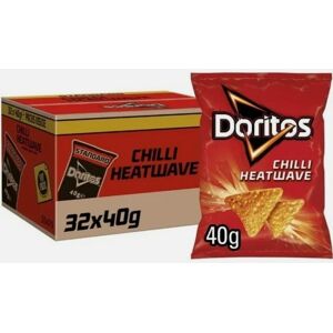 Doritos Crisps Box Of 32 X 40g Chilli Heatwave Vegetarian - Full Box - Tracked Doritos Crisps Box Of 32 X 40g Chilli Heatwave Vegetarian - Full Box - Tracked