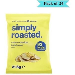 Simply Roasted Mature Cheddar & Red Onion Crisps - Pack Of 24 (21.5g Each) Simply Roasted Mature Cheddar & Red Onion Crisps - Pack Of 24 (21.5g Each)
