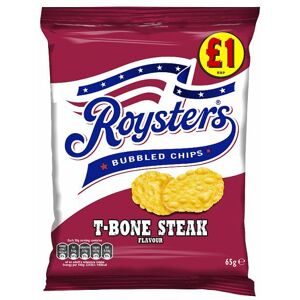 16 X Roysters T-Bone Steak Flavour Bubbled Chips 65g Full Box Free Delivery 16 X Roysters T-Bone Steak Flavour Bubbled Chips 65g Full Box Free Delivery