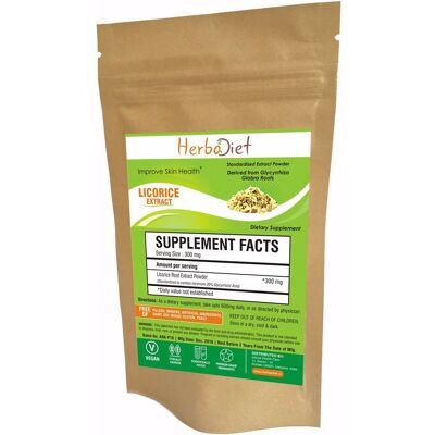 Herbadiet Pure Licorice Root Extract Powder 30% Glycyrrhizin Glycyrrhiza Glabra Liquorice Herbadiet Pure Licorice Root Extract Powder 30% Glycyrrhizin Glycyrrhiza Glabra Liquorice