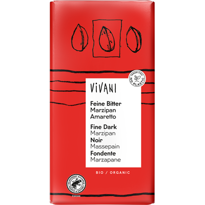 Vivani Organic Dark With Marzipan & Amaretto 10 X 100g Vivani Organic Dark With Marzipan & Amaretto 10 X 100g