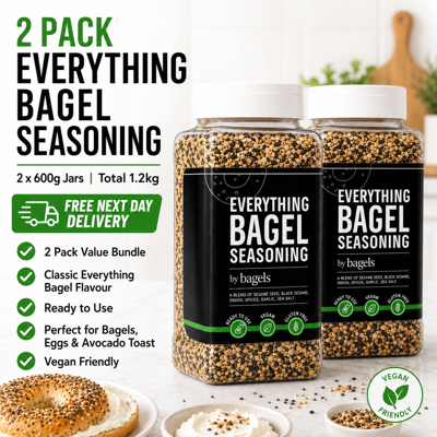 2 Pack Everything Bagel Seasoning Large 1.2kg Bagels Breakfast Vegan Friendly 2 Pack Everything Bagel Seasoning Large 1.2kg Bagels Breakfast Vegan Friendly