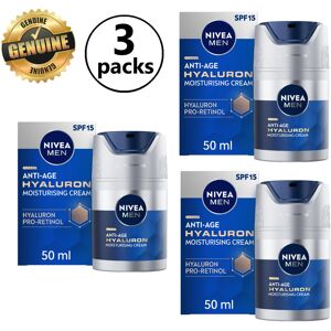 3x Nivea Men Anti Age Hyaluron Face Moisturising Cream Wrinkle Spf 15 50ml 3x Nivea Men Anti Age Hyaluron Face Moisturising Cream Wrinkle Spf 15 50ml