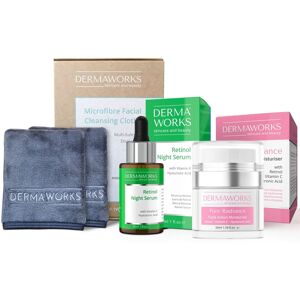 Dermaworks Skin Care Bundle Women Retinol Serum For Face, Moisturiser & Luxury Face Cloths Dermaworks Skin Care Bundle Women Retinol Serum For Face, Moisturiser & Luxury Face Cloths