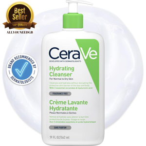 Cerave Hydrating Cleanser Normal To Dry Skin Hyaluronic Acid 3, Choose Pack Size Cerave Hydrating Cleanser Normal To Dry Skin Hyaluronic Acid 3, Choose Pack Size