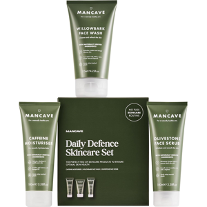 Mancave Daily Defence Skincare Gift Set For Men, Natural & Vegan Face Wash, Face Scrub & Mancave Daily Defence Skincare Gift Set For Men, Natural & Vegan Face Wash, Face Scrub &