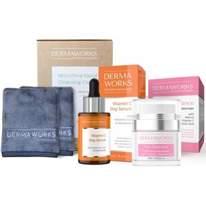 Dermaworks Skin Care Bundle Women Vitamin C Serum For Face Moisturiser Luxury Face Cloths Dermaworks Skin Care Bundle Women Vitamin C Serum For Face Moisturiser Luxury Face Cloths