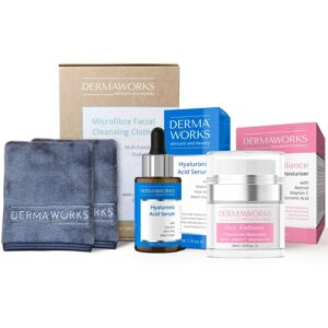 Dermaworks Skin Care Bundle Hydrating Hyaluronic Acid Serum Luxury Face Cloths Moisturiser Dermaworks Skin Care Bundle Hydrating Hyaluronic Acid Serum Luxury Face Cloths Moisturiser