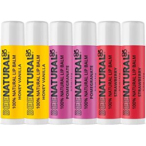 Bee Natural 100% Natural Moisturising Lip Balm - Multi Flavour (Honey Vanilla, Pomegranate, Bee Natural 100% Natural Moisturising Lip Balm - Multi Flavour (Honey Vanilla, Pomegranate,