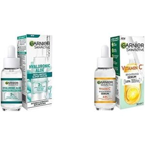 Garnier Skinactive Hyaluronic Aloe Super Serum, Replumps & Garnier Vitamin C Se Garnier Skinactive Hyaluronic Aloe Super Serum, Replumps & Garnier Vitamin C Se