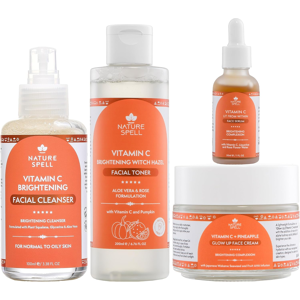 Nature Spell Vitamin C & Fruit Aha Brightening Skincare Set, Face Wash, Toner, Serum & Face C Nature Spell Vitamin C & Fruit Aha Brightening Skincare Set, Face Wash, Toner, Serum & Face C