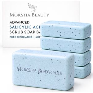 Moksha Beauty Salicylic Acid Scrub Face Soap Pore Exfoliating Acne Skin Anti-Blemish - 5x100g Moksha Beauty Salicylic Acid Scrub Face Soap Pore Exfoliating Acne Skin Anti-Blemish - 5x100g