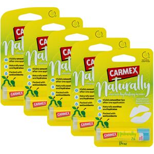 5 X Carmex Naturally Pear Lip Balm Natural Hydrating Moisturising Stick 4.25g 5 X Carmex Naturally Pear Lip Balm Natural Hydrating Moisturising Stick 4.25g