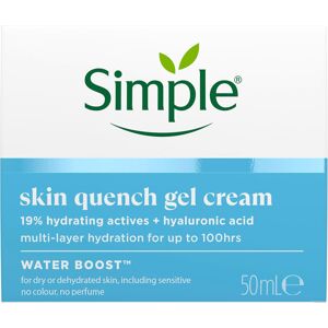 Simple Water Boost Skin Quench Gel Face Cream With 19% Hydrating Actives And Hya Simple Water Boost Skin Quench Gel Face Cream With 19% Hydrating Actives And Hya