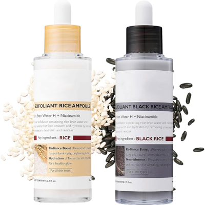 Branded Rice Ampoule Duo,Exfoliating Face Scrub For Women,Gentle Facial Cleanser With Ri Branded Rice Ampoule Duo,Exfoliating Face Scrub For Women,Gentle Facial Cleanser With Ri