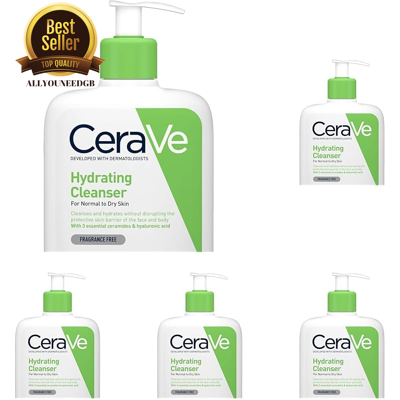 Cerave Hydrating Cleanser Normal To Dry Skin Hyaluronic Acid 3, Choose Pack Size Cerave Hydrating Cleanser Normal To Dry Skin Hyaluronic Acid 3, Choose Pack Size