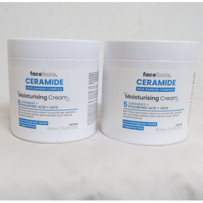 2 X Face Facts Ceramide Moisturising Body Cream 454ml X 2 With Hyaluronic Acid 2 X Face Facts Ceramide Moisturising Body Cream 454ml X 2 With Hyaluronic Acid
