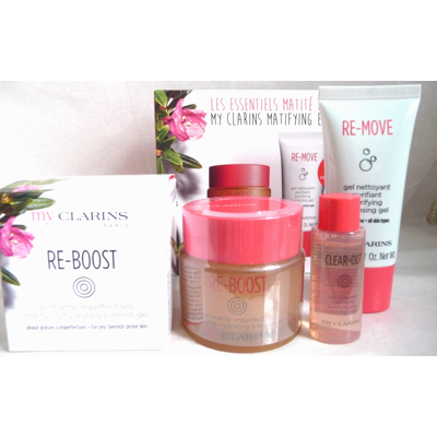 My Clarins Re-Boost Matifying Blemish Gel + Clear-Out Toner + Cleanser Bnib Oily My Clarins Re-Boost Matifying Blemish Gel + Clear-Out Toner + Cleanser Bnib Oily