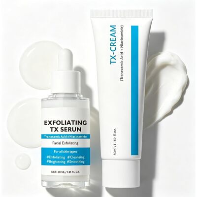 Thamglow 2 Step Face Exfoliator Set: Peel Shot Exfoliating Tx Serum & Face Moisturizer - Thamglow 2 Step Face Exfoliator Set: Peel Shot Exfoliating Tx Serum & Face Moisturizer -