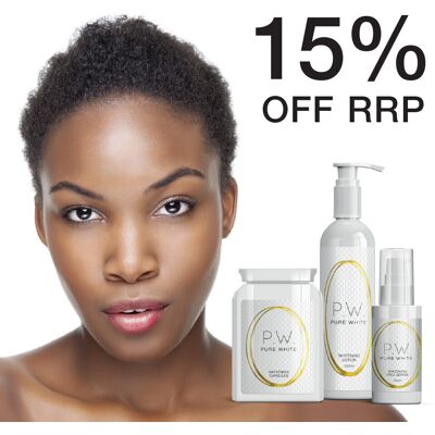 Flawless Finish - Pure White Whitening Capsules, Body Lotion & Face Serum Flawless Finish - Pure White Whitening Capsules, Body Lotion & Face Serum
