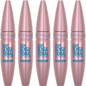 Maybelline New York Maybelline Lash Sensational Waterproof Mascara 10ml - 01 Very Black *pack Of 5* Maybelline New York Maybelline Lash Sensational Waterproof Mascara 10ml - 01 Very Black *pack Of 5*