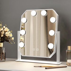Witfamily Makeup Mirror With Led Light Bulb, Hollywood Lighting Mirror, 360 Degree Rotata Witfamily Makeup Mirror With Led Light Bulb, Hollywood Lighting Mirror, 360 Degree Rotata