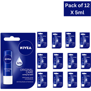 Nivea Nivea Original Care Lip Balm Pack Of 12 X 5ml Nivea Nivea Original Care Lip Balm Pack Of 12 X 5ml